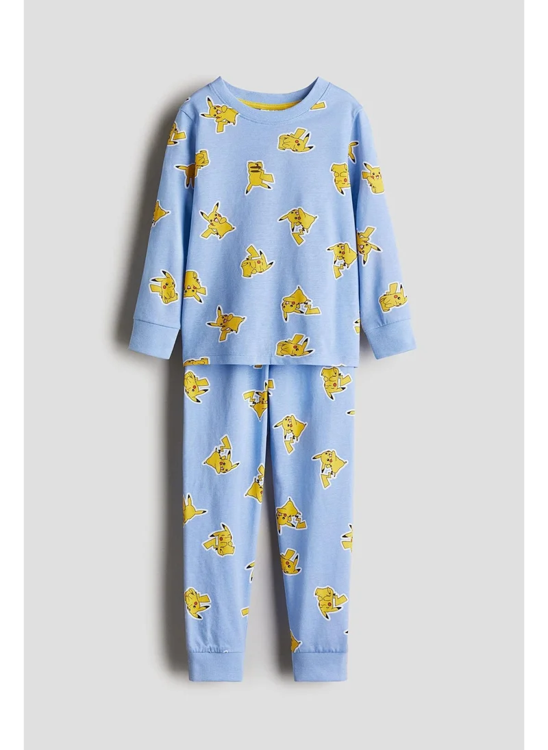 اتش اند ام Printed cotton jersey pyjamas