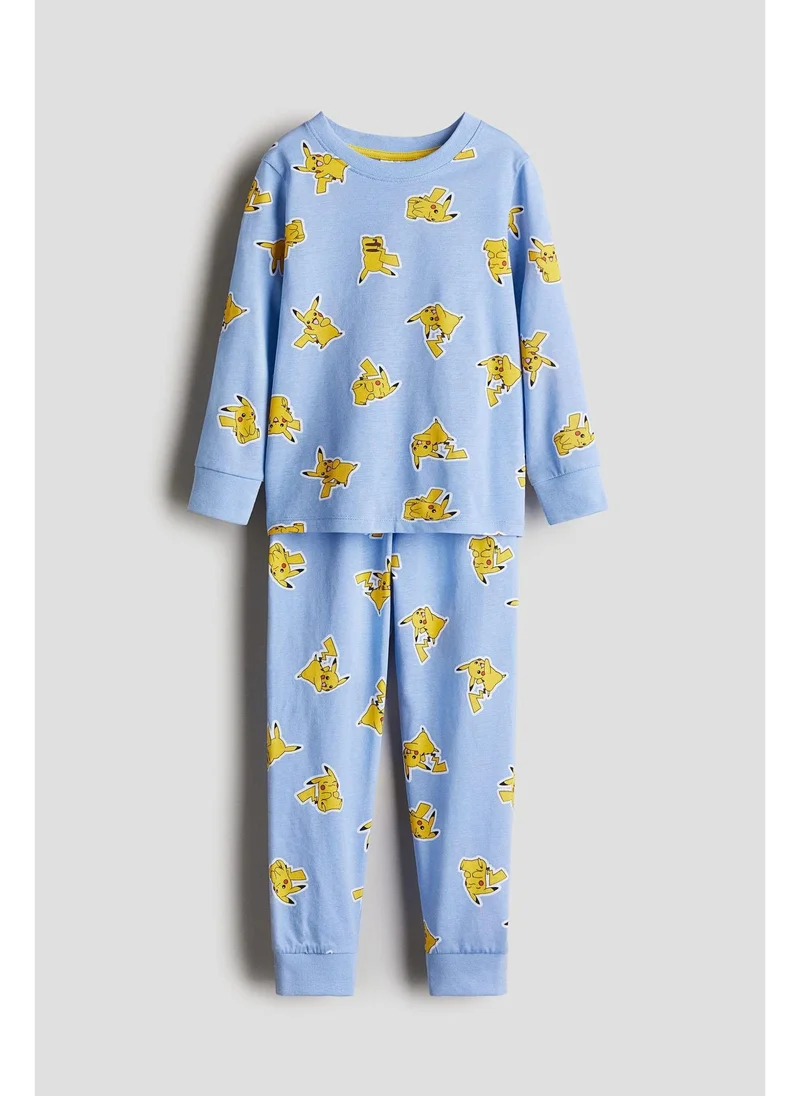 اتش اند ام Printed cotton jersey pyjamas