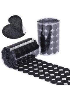 Y&D Self Adhesive Dots Tapes Sticky Back Coins with Hook and Loop Velcro Round Pads 20mm Diameter Strong Waterproof Dot for Home Office School 150 Pairs Black  - Image 1