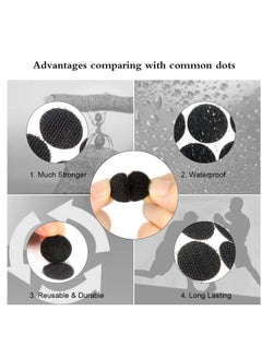 Y&D Self Adhesive Dots Tapes Sticky Back Coins with Hook and Loop Velcro Round Pads 20mm Diameter Strong Waterproof Dot for Home Office School 150 Pairs Black  - Image 4