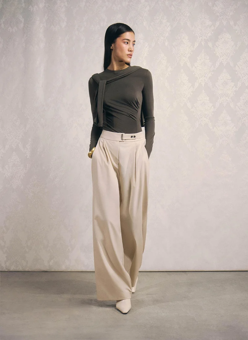Lichi  Loose-fit trousers with asymmetrical fastening for Women | Best Price UAE