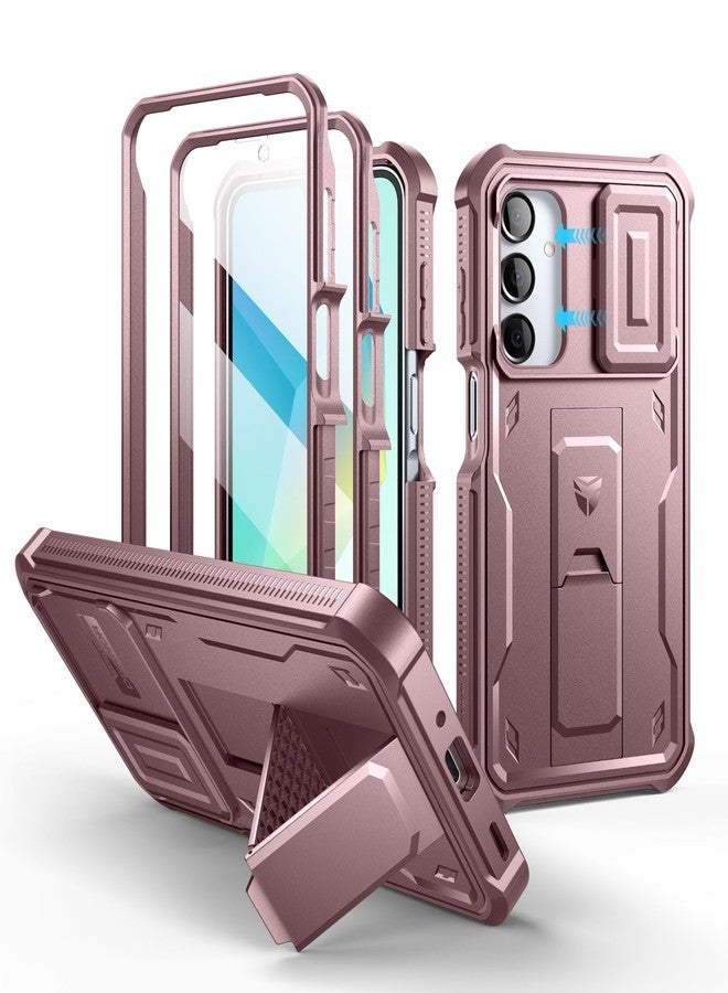 Dexnor for Samsung Galaxy A16-5G Phone Case, [2 Front Frame] [Bulit-in Magnetic Slide Camera Cover & Kickstand] Heavy Duty Protection Shockproof Case with Screen Protector, 6.7 inch Peony Pink - Image 1