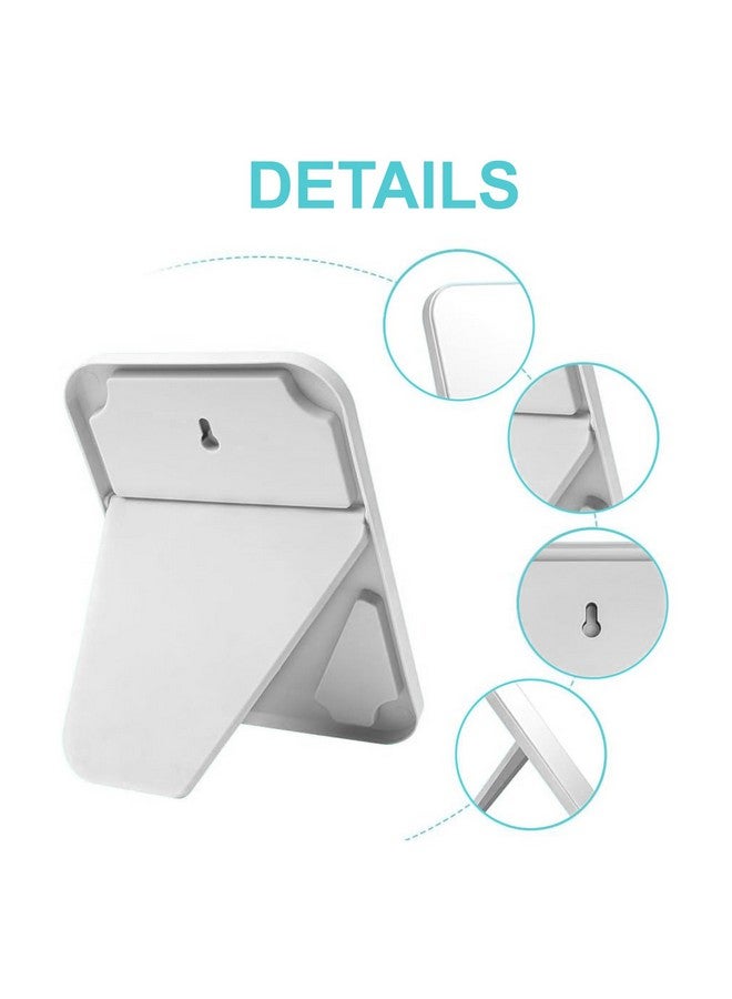 Kuber Industries Small & Portable Hand Mirror for Makeup - Vanity Table Mirror with Stand for Women & Girls- White - Image 4