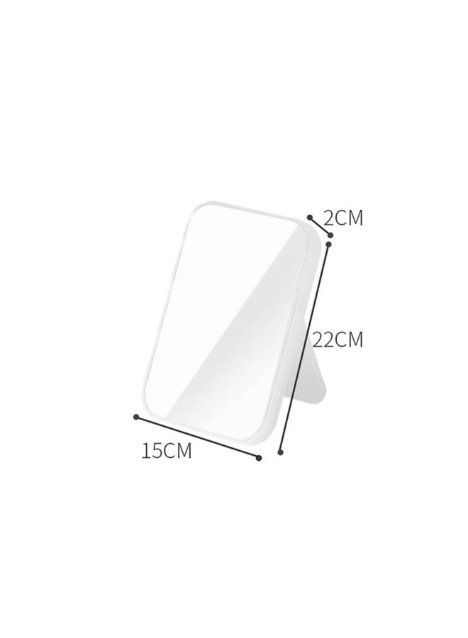 Kuber Industries Small & Portable Hand Mirror for Makeup - Vanity Table Mirror with Stand for Women & Girls- White - Image 3