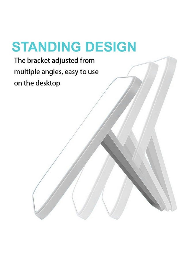 Kuber Industries Small & Portable Hand Mirror for Makeup - Vanity Table Mirror with Stand for Women & Girls- White - Image 5