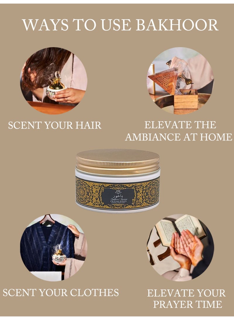 أود أل سعود OUDALSOUD بخور عود قهوة خلام عطر أسود للاسترخاء واليوغا والصلاة والتأمل والعلاج بالروائح 80 جرام عطر بخور عربي عالي الجودة لغرفة النوم والمساجد والهدايا - Image 2