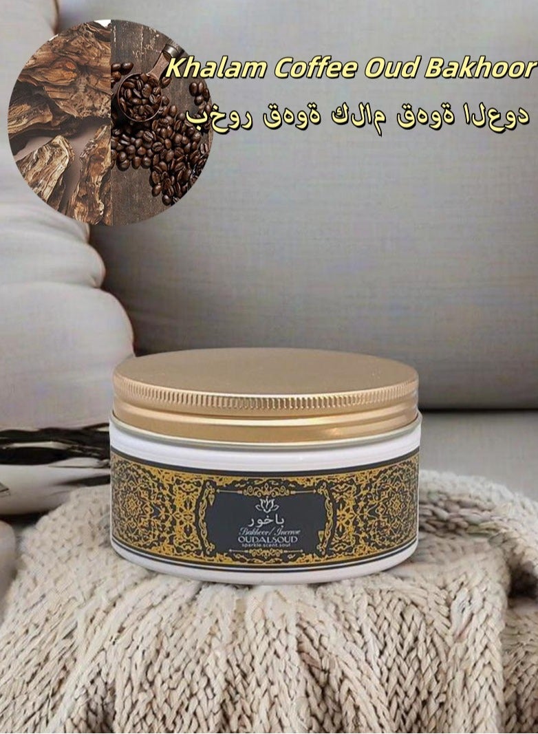 أود أل سعود OUDALSOUD بخور عود قهوة خلام عطر أسود للاسترخاء واليوغا والصلاة والتأمل والعلاج بالروائح 80 جرام عطر بخور عربي عالي الجودة لغرفة النوم والمساجد والهدايا - Image 1