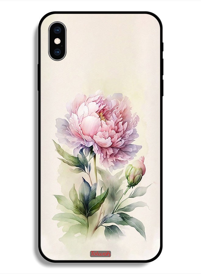 Tolwak Protective Case For Apple iPhone X Watercolor Rose Paint Art - Image 1