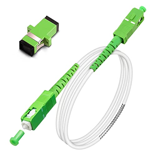 Bangun SC/APC to SC/APC Fiber Optic Internet Cable, Armored Single Mode Patch Cable, Fiber Optic Jumper Optical Patch Cord - SIMPLEX - 9/125um - OS1/OS2 Compatible, LSZH White, 3m - Image 1