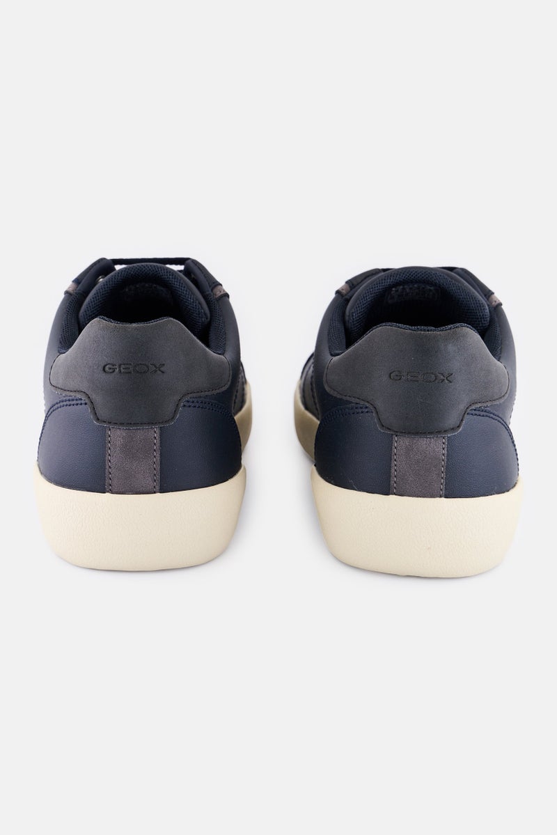 GEOX أحذية كاجوال للرجال من يو أفيل، مزودة بأربطة، لون أزرق داكن - Image 4