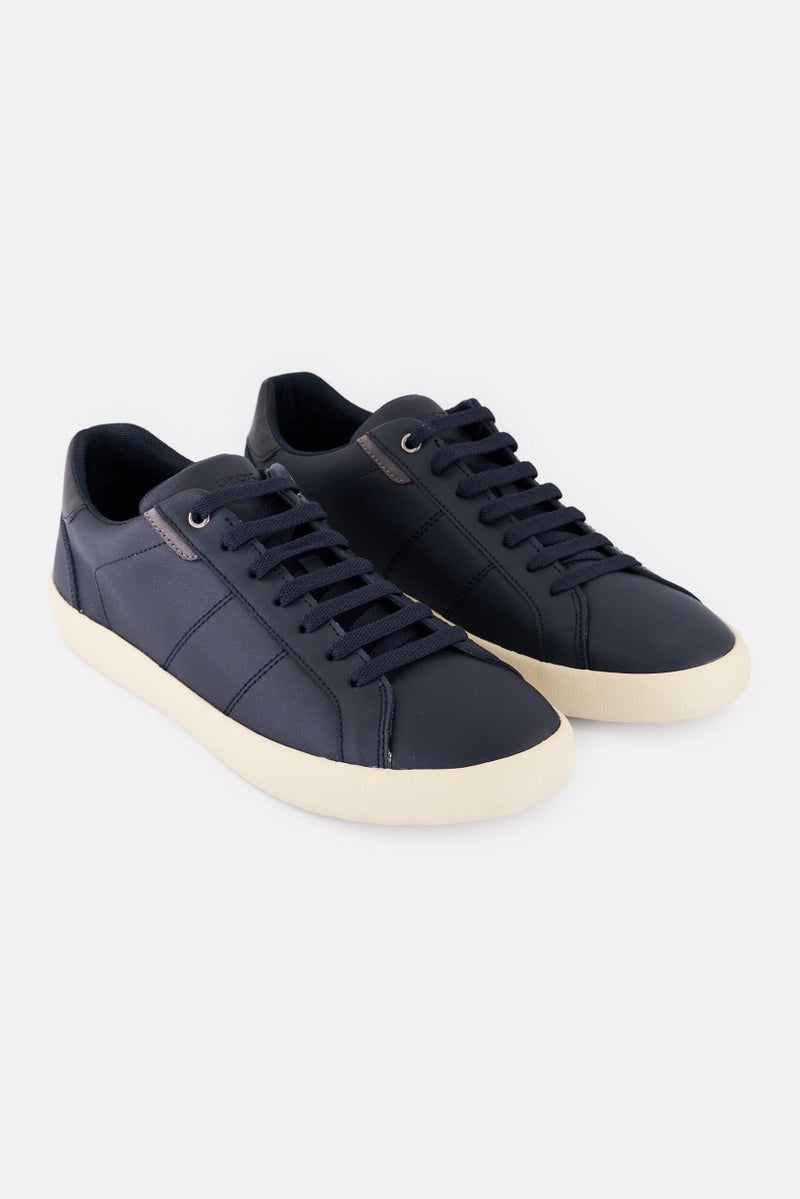 GEOX أحذية كاجوال للرجال من يو أفيل، مزودة بأربطة، لون أزرق داكن - Image 1