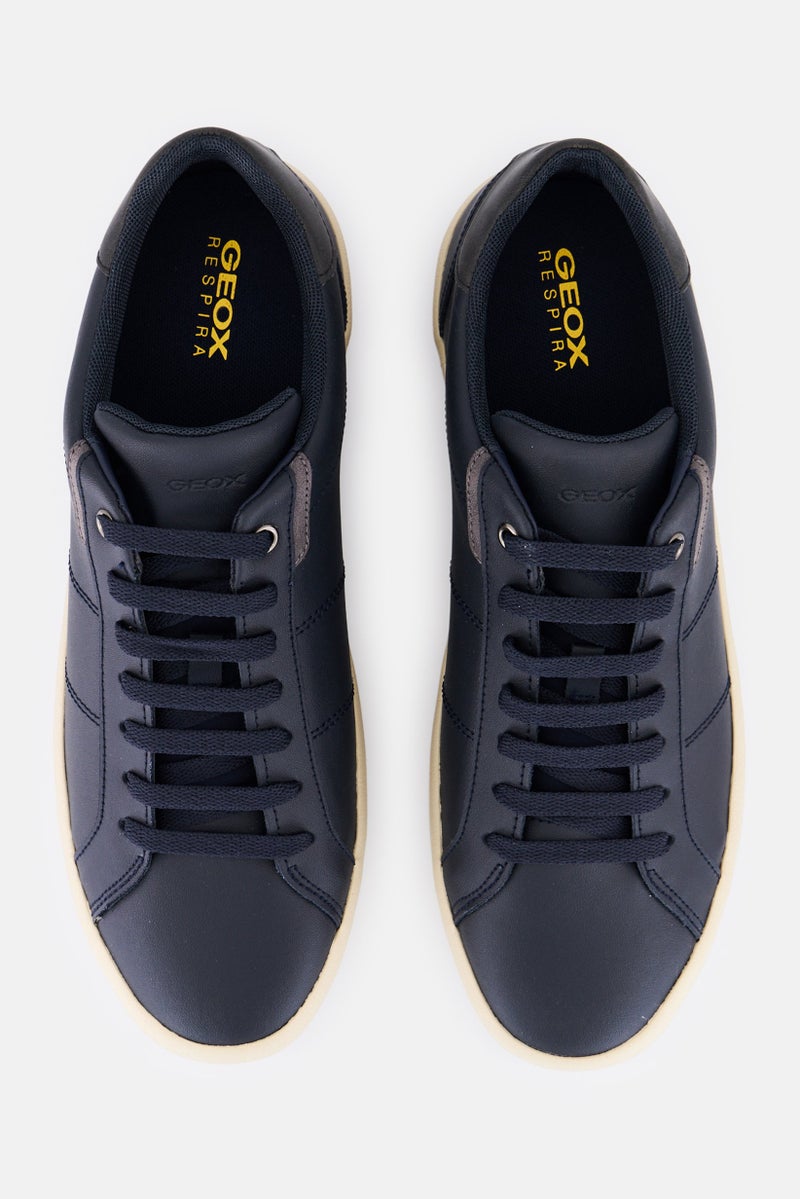 GEOX أحذية كاجوال للرجال من يو أفيل، مزودة بأربطة، لون أزرق داكن - Image 3