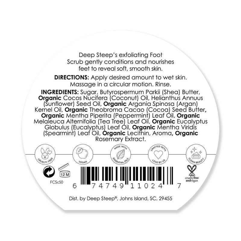 Deep Steep Natural Candy Mint Therapeutic Foot Scrub - 8 Ounce - Image 2