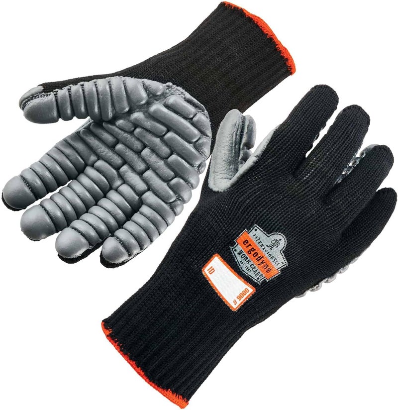 Ergodyne ProFlex 9000 Certified Lightweight Anti-Vibration Work Gloves - Large, Black - Image 1