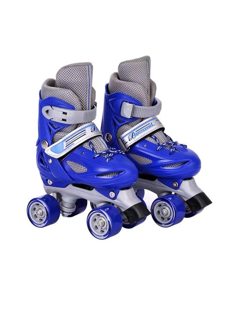 Generic - Track Shoes Inline Skates Single and Double Row Adjustable Skating Shoes Roller Skates Skates Children Skates (Color : Blue) - Image 1
