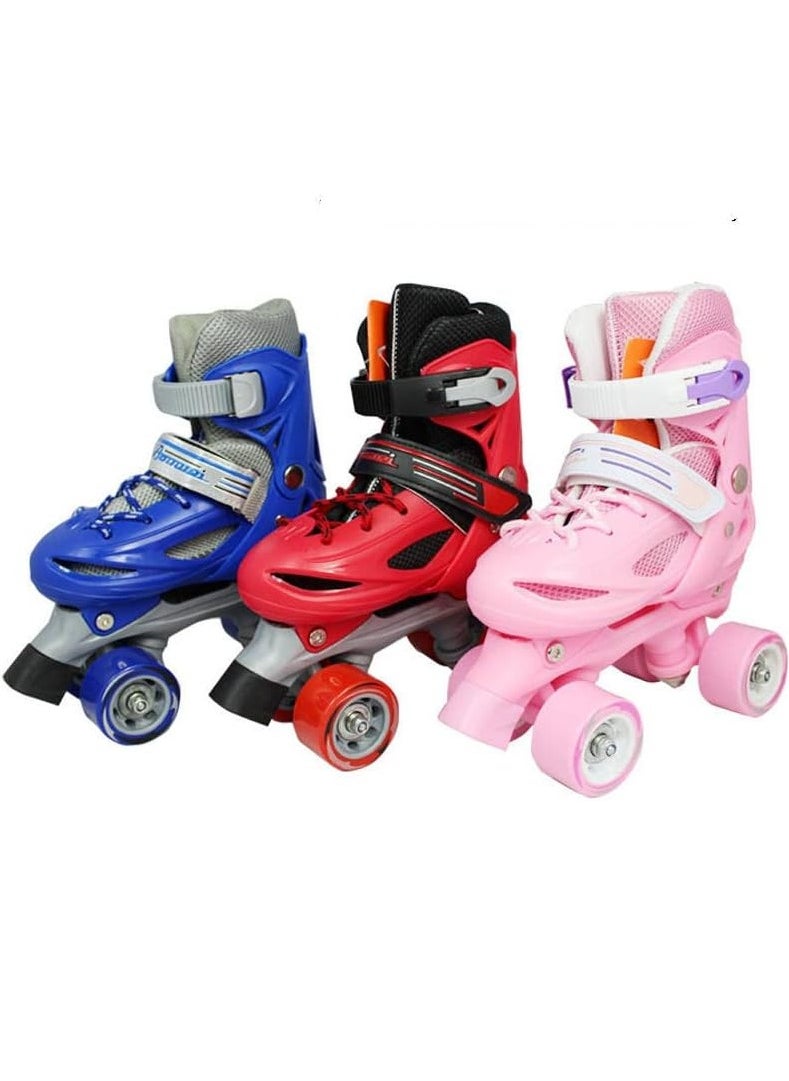 Generic - Track Shoes Inline Skates Single and Double Row Adjustable Skating Shoes Roller Skates Skates Children Skates (Color : Blue) - Image 1