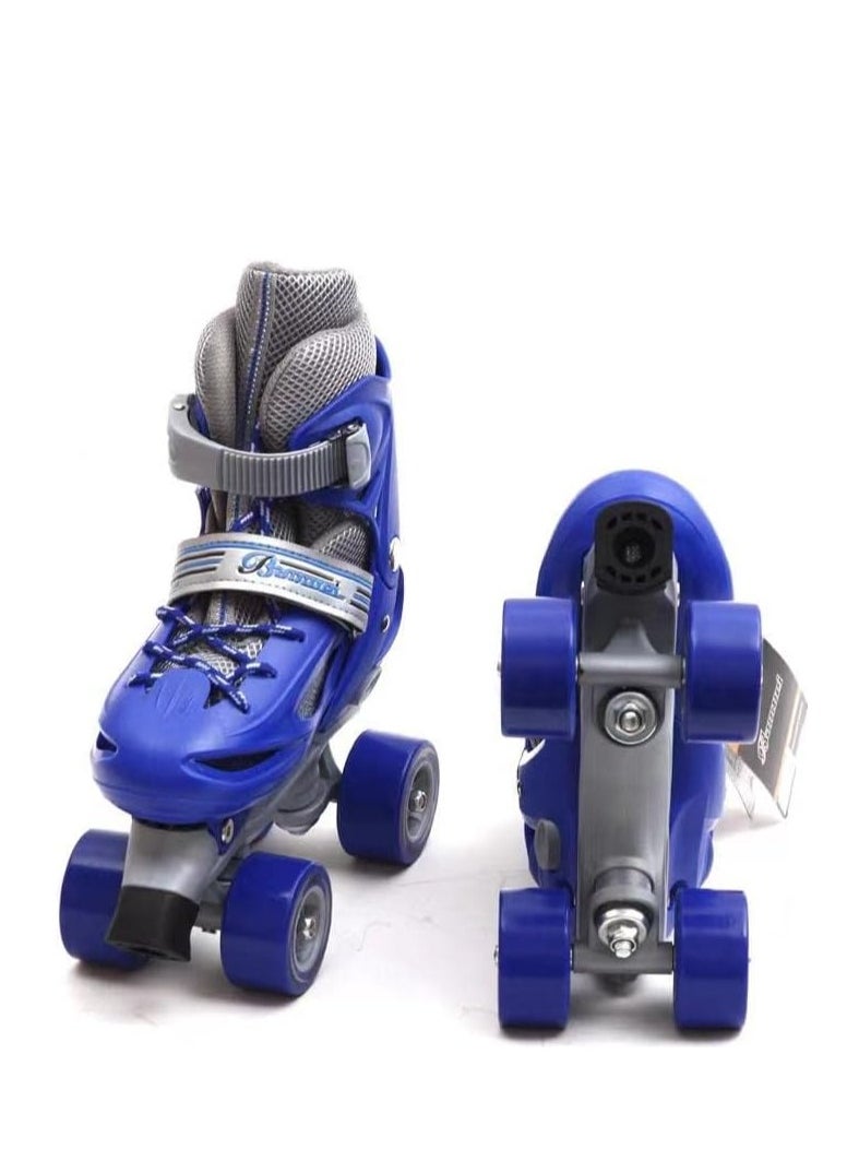 Generic - Track Shoes Inline Skates Single and Double Row Adjustable Skating Shoes Roller Skates Skates Children Skates (Color : Blue) - Image 1
