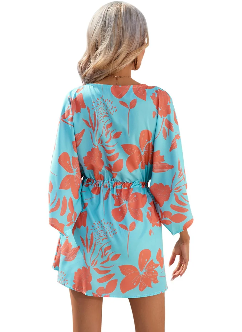 يونيكي Blue Printed Fit & Flare Dress