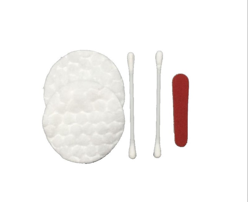 ECO amenities Cotton Rounds Travel Set - Individually Wrapped Cotton Swabs - Disposable Nail File Kit - Bulk Hotel Vanity Kit - 500-Piece Set, White - Image 2
