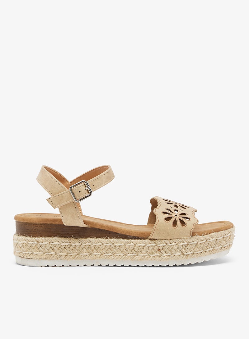 Savannah Collection Low Wedged Flatform Sandal - Image 1