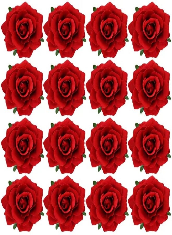 Cinaci 16 Pieces Flamenco Dancer Mexican Wine Red Rose Flower Alligator Hair Clips Barrettes Brooches Prom Party Wedding Bridal Hair Pins Accessories for Women Girls - Image 1