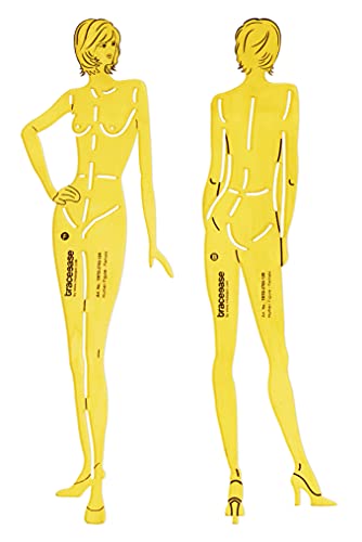 Traceease 12 Inch Human Figure Drafting Template Set of 2 Female Front and Back View Stencils of Human Body for Illustration Layouts Proportion Balance Studies Creative Drafting Support - Image 1