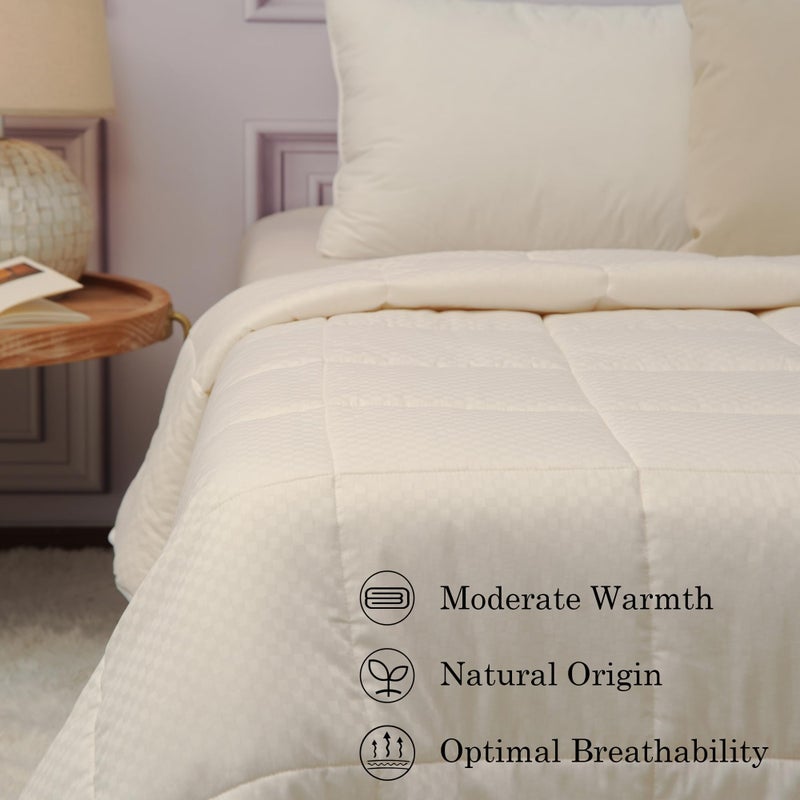 CUDDLE DREAMS Wool Comforter Duvet Insert, 100% Australian Wool Filling with Soft Noiseless Cotton Shell, Natural Warmth (Midweight for All Season, Twin) - Image 2