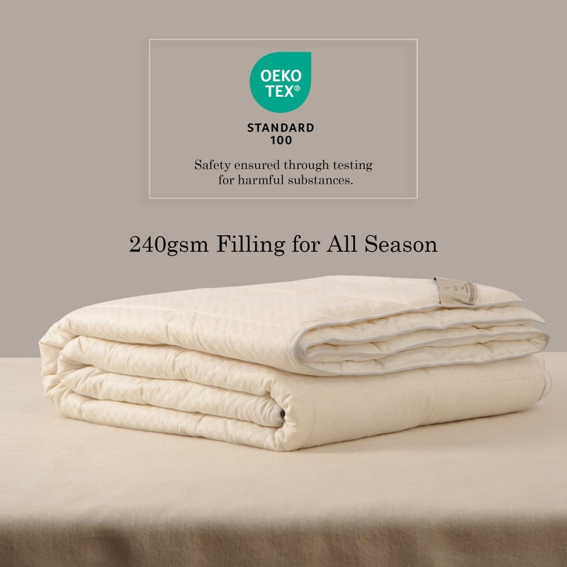 CUDDLE DREAMS Wool Comforter Duvet Insert, 100% Australian Wool Filling with Soft Noiseless Cotton Shell, Natural Warmth (Midweight for All Season, Twin) - Image 3