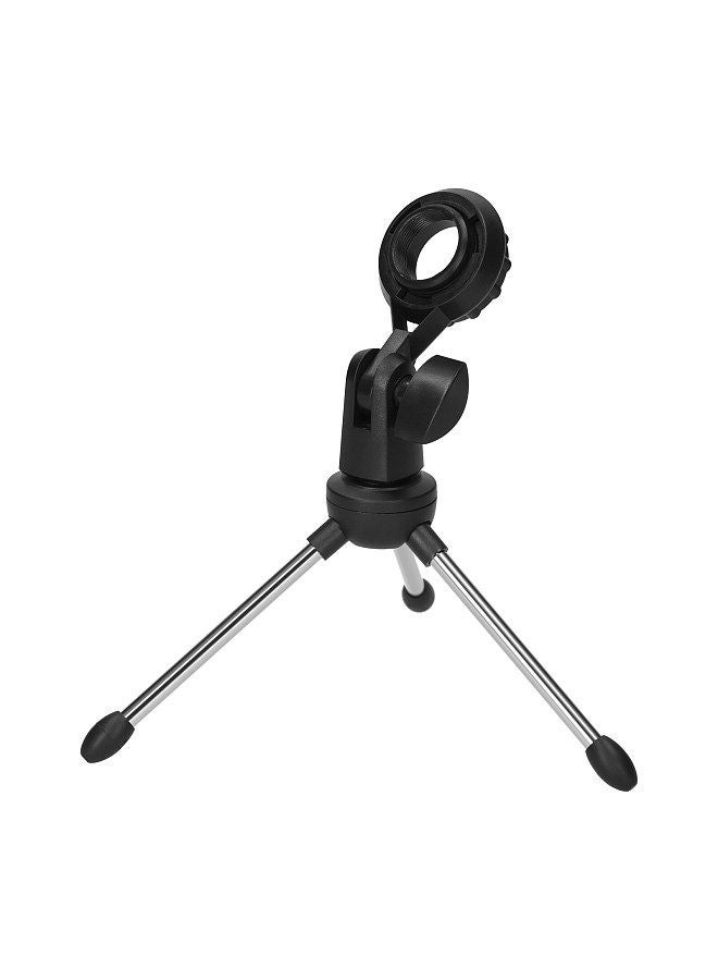 foldable desktop microphone tripod stand 5/8 inch threaded mount portable microphone desktop support rotatable mic holder for live stream conferences lectures meetings - Image 1