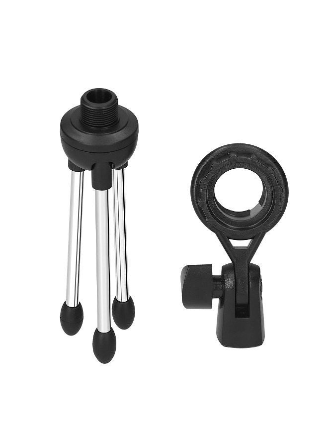 foldable desktop microphone tripod stand 5/8 inch threaded mount portable microphone desktop support rotatable mic holder for live stream conferences lectures meetings - Image 2