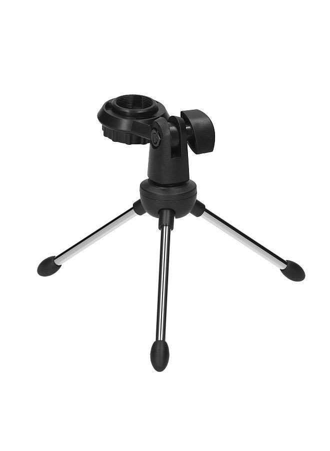 foldable desktop microphone tripod stand 5/8 inch threaded mount portable microphone desktop support rotatable mic holder for live stream conferences lectures meetings - Image 5