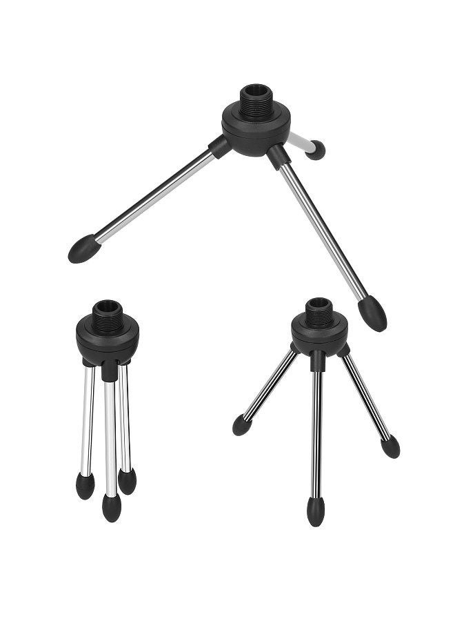 foldable desktop microphone tripod stand 5/8 inch threaded mount portable microphone desktop support rotatable mic holder for live stream conferences lectures meetings - Image 3
