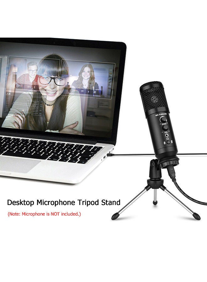 foldable desktop microphone tripod stand 5/8 inch threaded mount portable microphone desktop support rotatable mic holder for live stream conferences lectures meetings - Image 4