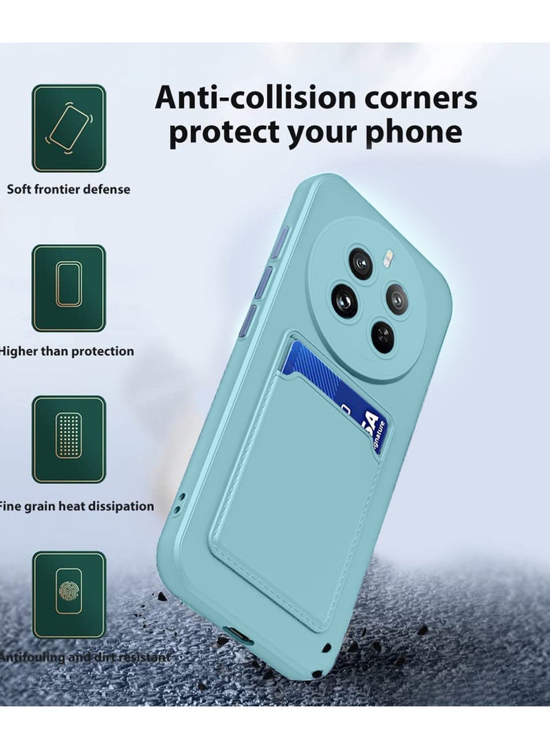 دبليو تيك غطاء حماية من السيليكون TPU مع حامل بطاقات لهاتف Realme 12 Pro 5G 2024 أزرق سماوي - Image 2