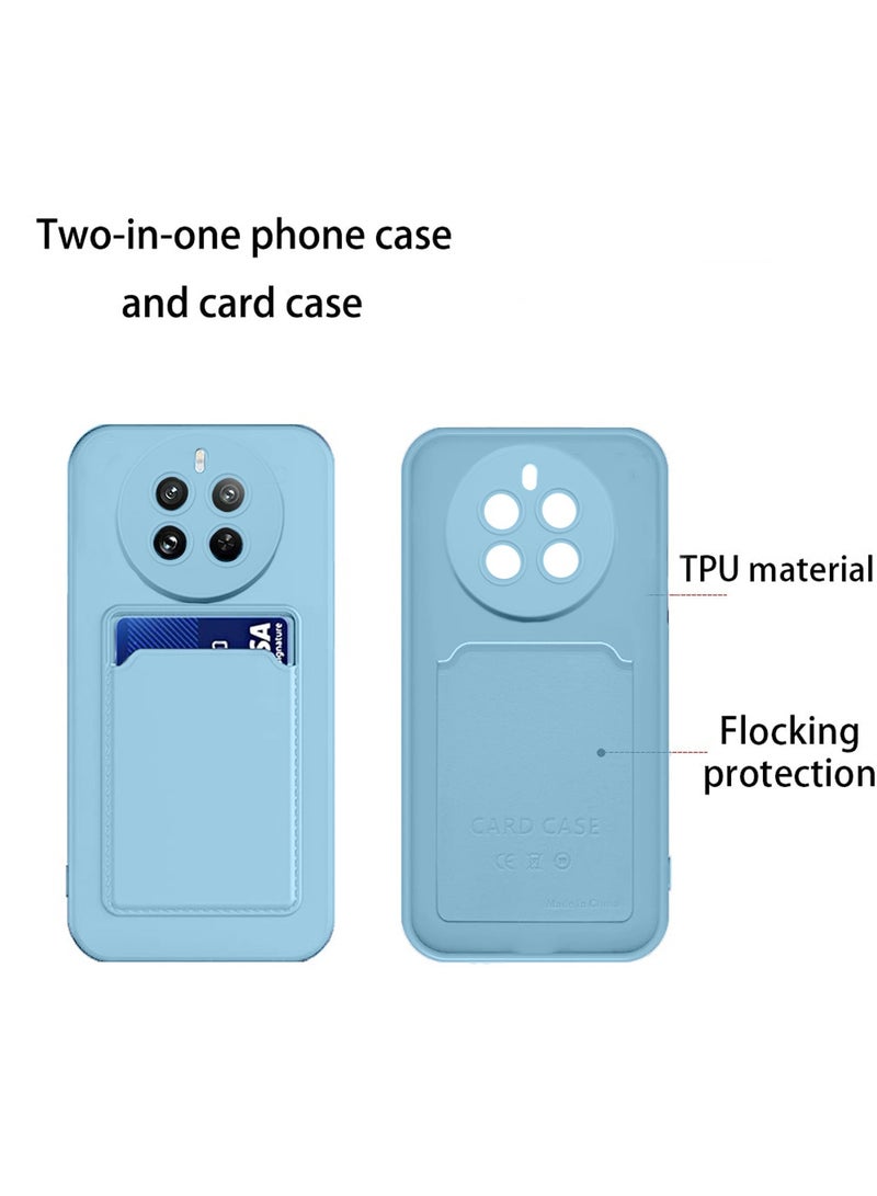 دبليو تيك غطاء حماية من السيليكون TPU مع حامل بطاقات لهاتف Realme 12 Pro 5G 2024 أزرق سماوي - Image 4
