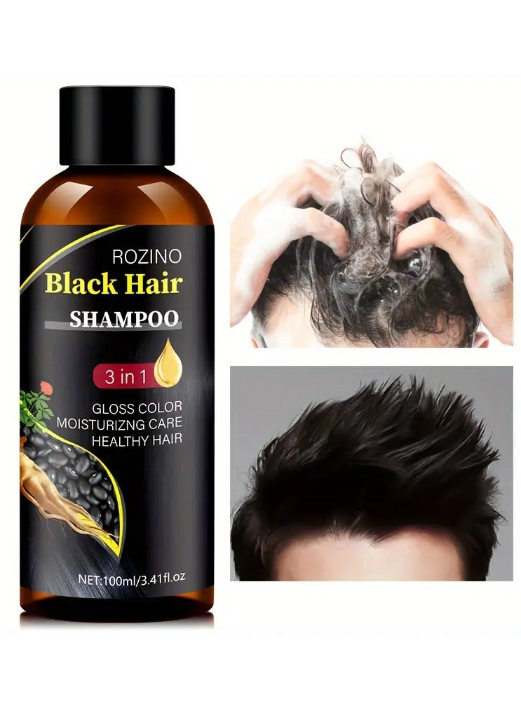 روزينو شامبو الشعر الأسود: 3 في 1 لامع اللون الرعاية المرطبة للشعر الصحي-لامعة نظيفة - Image 4