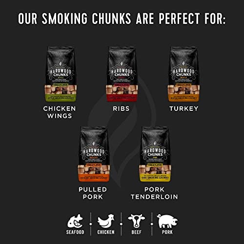 Fire & Flavor Oak Wood Chunks for Smoking and Grilling - All-Natural, Long-Lasting with a Mildly Sweet Flavor - Large Chunk Wood Chips for Smokers - Image 4