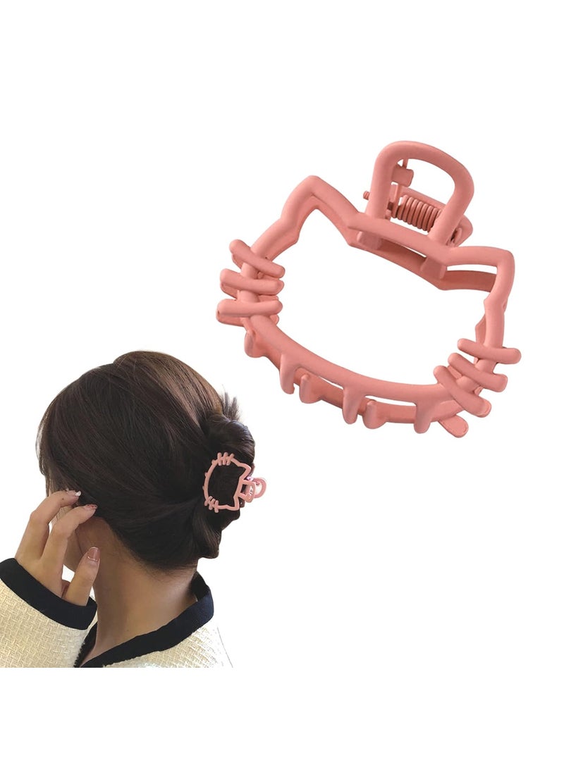 AEGYPIUS Pink Cat Hair Claw Clip Kawaii Animal Metal Hair Accessories for Women and Girls Cute and Fun Cat Hair Clip for Styling Thin or Medium Hair 