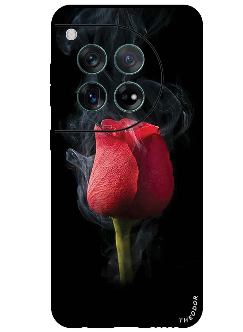 Theodor Protective Case Anti Scratch Shock Proof Bumper Cover For OnePlus 12 Red Rose - Image 1