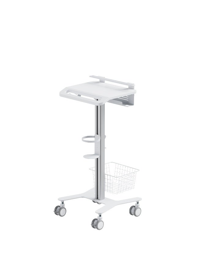 Skill Tech Skilltech SH MED06 4 – Premium Multi-Storage Medical Cart with Anti-Theft Laptop Holder | Adjustable Feet, Casters & Modular Design | Silver/White - Image 5