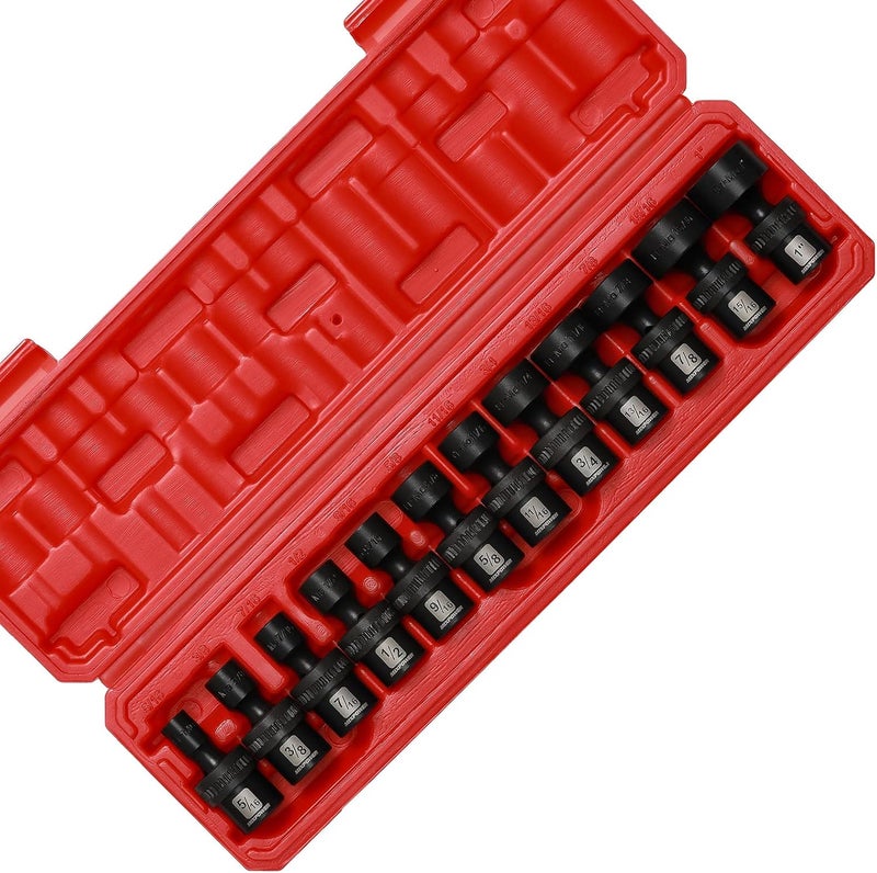MIXPOWER 3/8 Drive Shallow Impact Universal Joint Swivel Socket Set, SAE, 5/16 - 1 - Image 3