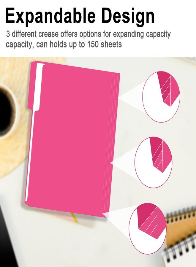 RAZCC File Folder, 150 Pack 1/3 Cut Tab File Folders Letter Size, Magenta, Folders with Tab in Left, Right, Center Positions, Great for Organizing and Easy File Storage - Image 5