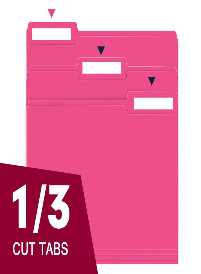 RAZCC File Folder, 150 Pack 1/3 Cut Tab File Folders Letter Size, Magenta, Folders with Tab in Left, Right, Center Positions, Great for Organizing and Easy File Storage - Image 3