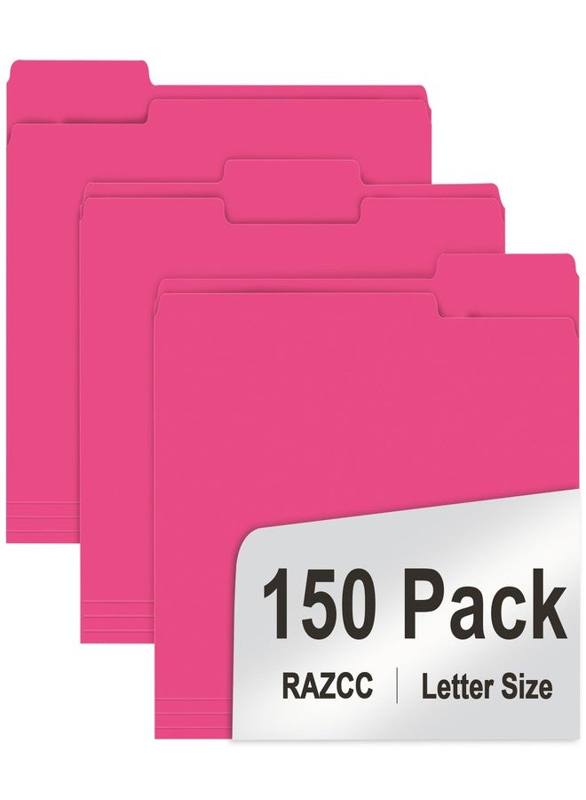 RAZCC File Folder, 150 Pack 1/3 Cut Tab File Folders Letter Size, Magenta, Folders with Tab in Left, Right, Center Positions, Great for Organizing and Easy File Storage - Image 1