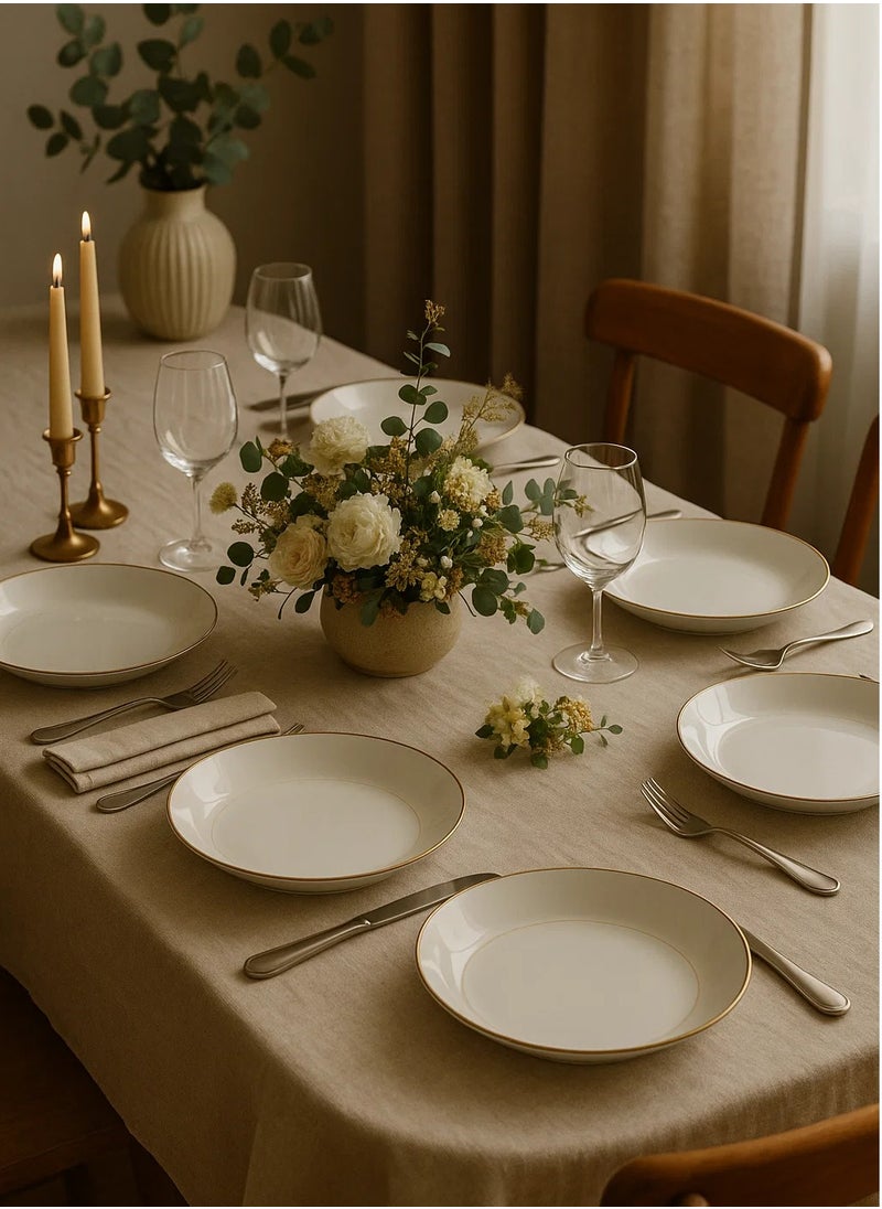 LOFT Kitchen Dinnerware  Pearl Rims Dinnerware ,Set OF 6-,D20XH4CMS,WHITE,PORCELAINE-154863  - Image 1