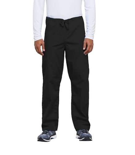 Cherokee Originals Unisex Drawstring Cargo Scrubs Pant, Black, X-Small - Image 1