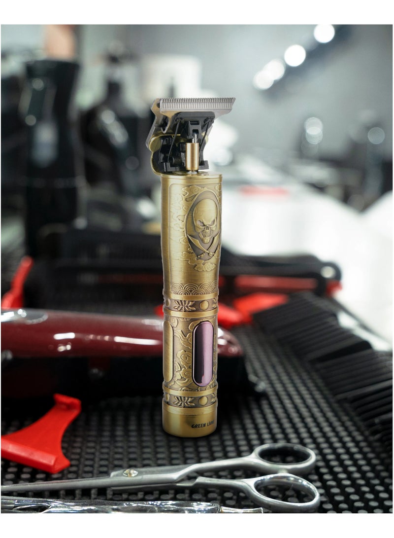 GREEN LION Pirates Hair Trimmer / LCD Display / Considerable Working Time / High Battery Capacity / 3 Limited Combs / High Power Motor - Gold - Image 2