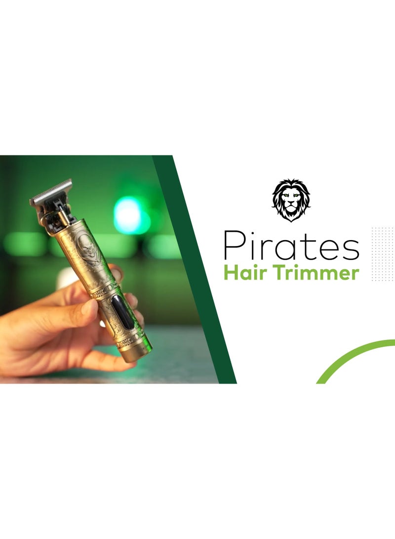 GREEN LION Pirates Hair Trimmer / LCD Display / Considerable Working Time / High Battery Capacity / 3 Limited Combs / High Power Motor - Gold - Image 3