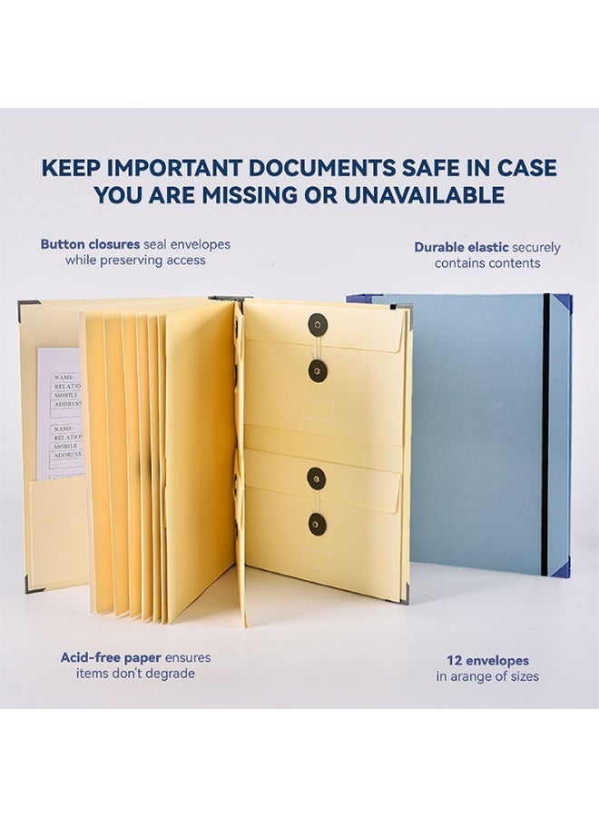NANAO Important Document Organizer in Case I Die Binder End of Life Planner with Labels Folder Folio Bill for Estate Planning When Baby if Final Chapter the Daily Docs Papers Keeper Home Birth Certificate - Image 3