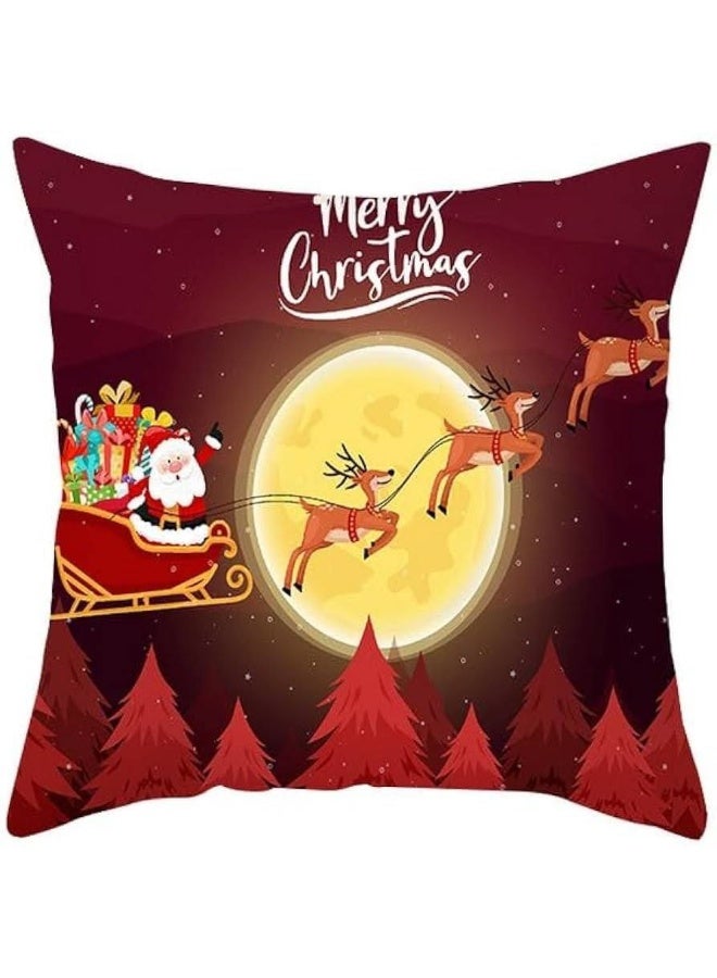 Christmas 2 Cushions, Christmas Pillow Covers, Christmas Pillowcases with various Santa and Snowman designs. Size: 50*50 cm - Image 1